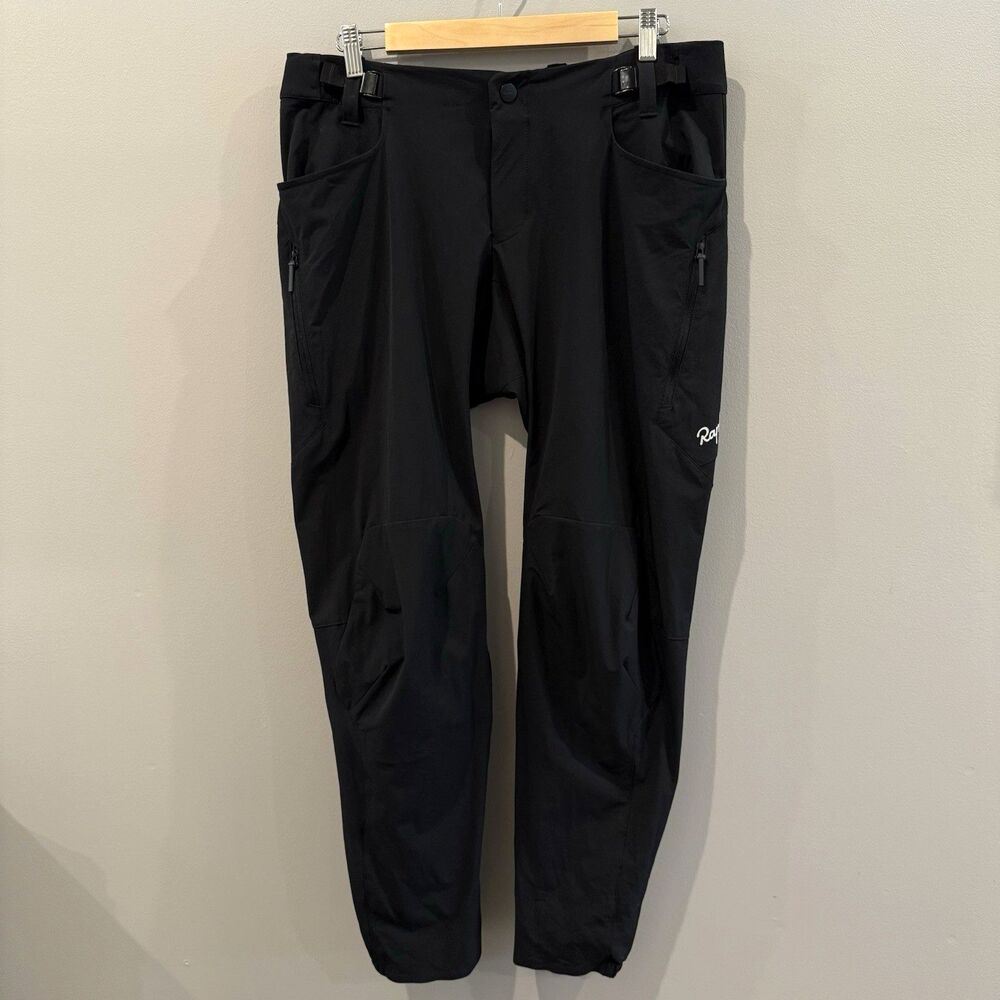 Rapha Mens Trail Pants Black MTB Mountain Bike Cycling Trousers L Stretch Logo